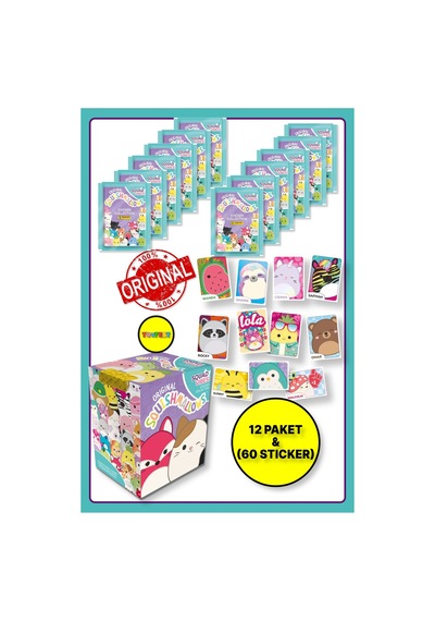 Panini Squishmallows Sticker Çıkartma - 12 Paket 60 Adet Sticker