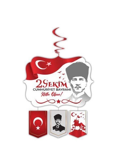 29 Ekim Cumhuriyet Bayramı Temalı Tavan Sarkıt Süsü 130cm 33cm 0  -  99