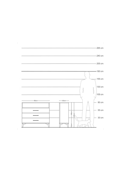 Arges Şifonyer Tek Raflı 3 Çekmeceli 88x30x80 Antrasit-çam Antrasit