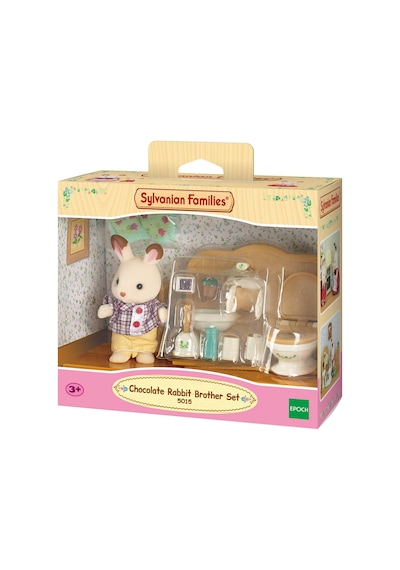 Sylvanian Families Çikolata Kulaklı Tavşan Erkek Kardeş ve Tuvale