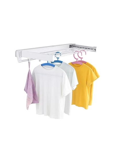 Hubrendy Sh Sunup Sn-37717 Katlanabilir Çamaşır Askılığı Duvara Monte Gizli Balkon Akordeon Kurutma