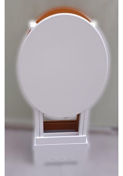 Çanta Zigon Sehpa Oval Model İkili Takım Ahşap Mdf Hardal Ve Beyaz Renk Uyumu El Yapımı