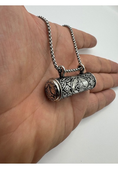 İçi Dualı Su Geçirmez Büyük Boy Muska Cevşen Kolye Açılır Kapaklı Çelik