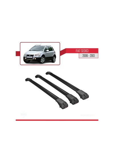 Fiat Sedici 2006-2013 Arası İle Uyumlu Ace-1 Ara Atkı Tavan Barı Siyah 3 Adet Bar