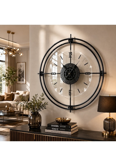 MetaQuartz Aksesuar Xxl 65 65 Siyah Deluxe Şeffaf Cam Iskandinav Modern Dekoratif Siyah