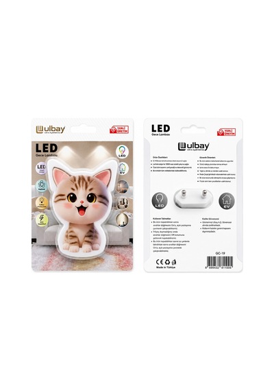 Bay 10 Adet Kedi Ledli Gece Lambası Gc-19 Bx40 Najmaddin Standart