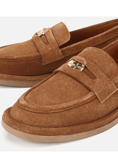 Hotiç Kadın Süet Deri Taba Tokalı Klasik Loafer