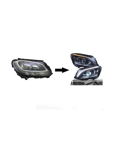 Mercedes - W205 2014 - W205 2014- Halojen İçin 2019- Led Far Dönüşüm Seti