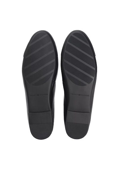 Tommy Hilfiger Kadın Toe Cap Leather Ballerina Shoes - Siyah Triple Black Tommy Hilfiger Kadın Toe Cap Leather Ballerina Shoes - Siyah Triple Black