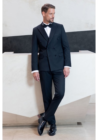 Morven Erkek Siyah Kruvaze Sivri Çıkma Yaka Slim Fit Damatlık 25mc055001001 Siyah