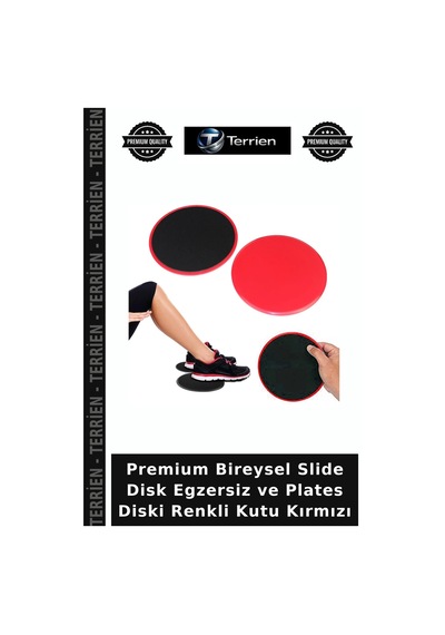 Premium Bireysel Slide Disk Egzersiz Ve Plates Diski Renkli Kutu Kırmızı
