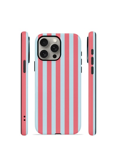 Apple iPhone Uyumlu 15 Pro Max Vorian Çift Katmanlı Kılıf Poolside Candy Stripe