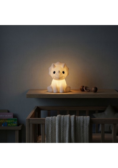 Fibrika Store Triceratops Dekoratif Gece Lambası Beyaz