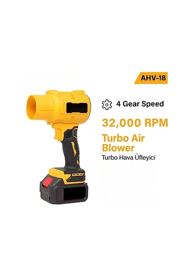 Ahv-18 Turbo Hava Üfleyici 4 Kademe Hız 21v 431w Kablosuz Blower 32.000 Rpm 1