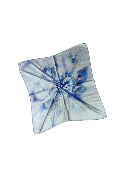 Mim Eşarp Emilya Rayon Çiçek Desenli Eşarp 90x90 Cm Mavi