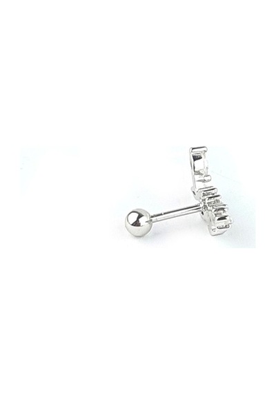 Pırlanta Parlaklığında Zirkon Taşlı 925ayar Gümüş Tragus Kıkırdak Helix Piercing Gümüş