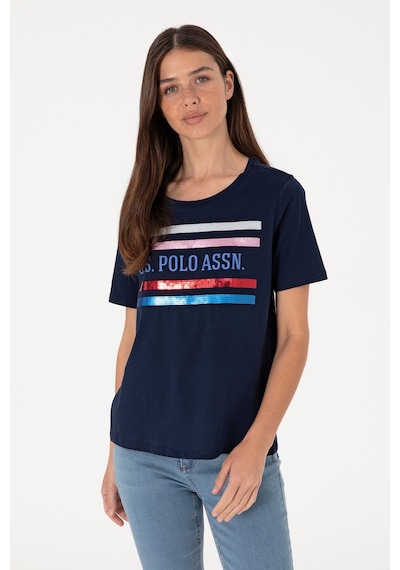 U.S. Polo Assn. Kadın Lacivert Bisiklet Yaka Tişört 50299762-VR033