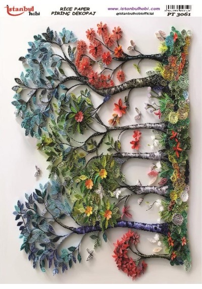 Pirinç Dekopaj Kağıdı 30x42cm Pt-3061 Ağaç