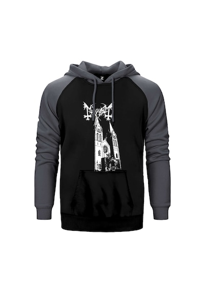 Mayhem Originators Of The Northern Darkness Gri Renk Reglan Kol Kapşonlu Sweatshirt Gri