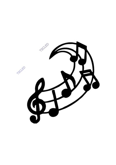 Müzik Seti Sol Anahtarı Ve Notalar Stickerı Yapıştırma 17Cm