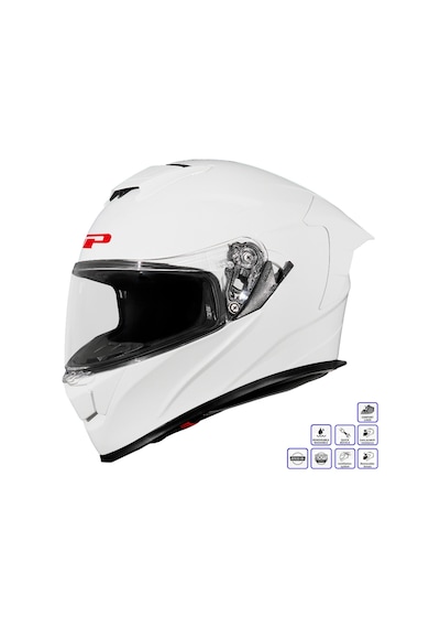 Gp Kompozit Mks008-pw Yarış Spoiler Güneş Vizörlü Şeffaf Full Face Motosiklet Kaskı Çok Renkli