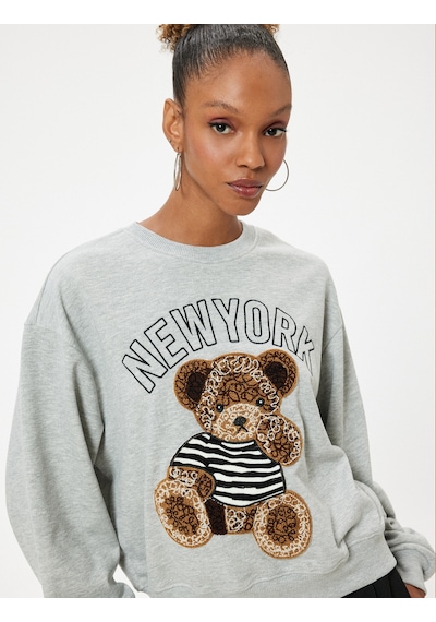 Koton Bisiklet Yaka Sweatshirt Oversize Ayıcık İşlemeli Sloganlı Şardonlu Gri Melanj 5wal10072ık Gri Melanj Koton Bisiklet Yaka Sweatshirt Oversize Ayıcık İşlemeli Sloganlı Şardonlu Gri Melanj 5wal10072ık Gri Melanj
