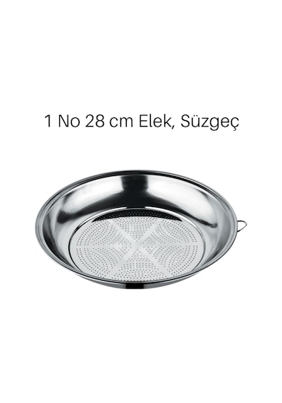1 No 28cm Klasik Süzgeç, Kevgir Seti Paslanmaz Çelik Salça Kevgiri, Elek Açık