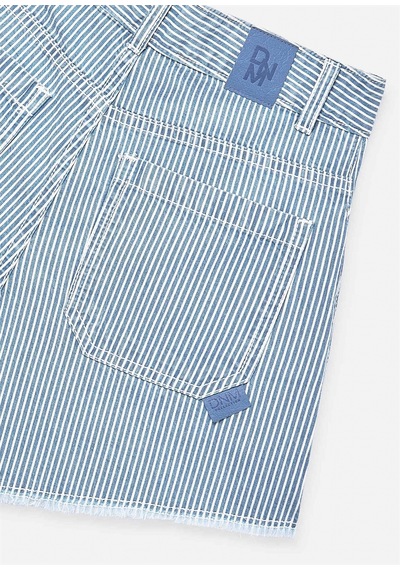 Mayoral Kız Çocuk Çizgili Denim Şort Mavi 6205