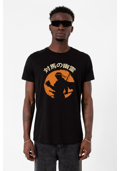 Ghost Of Tsushima The Island Japanese Siyah Erkek Tshirt Çok Renkli