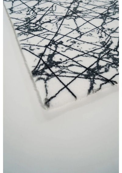 Prizma Halı Marble Peluş Halı Beyaz Düz Kesim