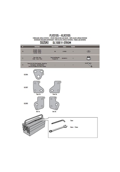 Gıvı Plr3105 Suzukı Dl 1000 V-strom 14-19 Yan Çanta Taşıyıcı Tek Renk