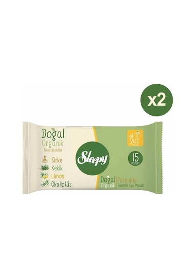 Sleepy Doğal Organik Temizlik Cep Mendil 2 X 10'Lu Paket 300 Yaprak