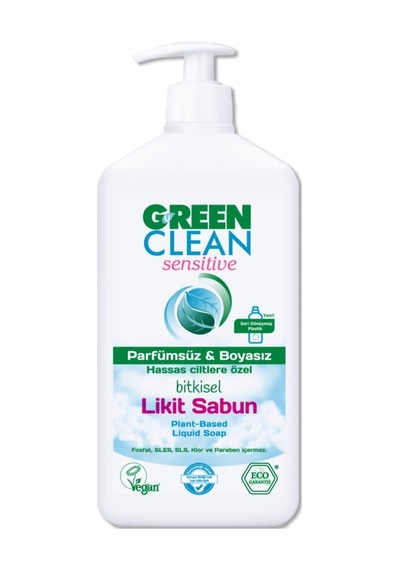 U Green Clean Sensitive Pafümsüz Boyasız Sıvı Sabun 500 ML