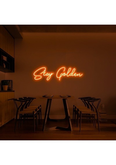 Stay Golden Yazılı Neon Tabela Turuncu