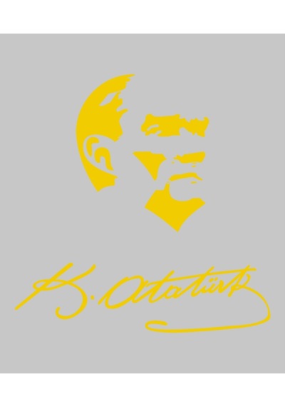 Atatürk Ve Imza Dekoratif Duvar Sticker. (38X38 Cm)