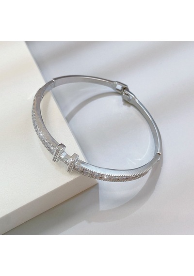 Zirkon Mektubu Toka Bileziği Toptan İçin Şık Yüksek Kaliteli Moda Takıları Silver