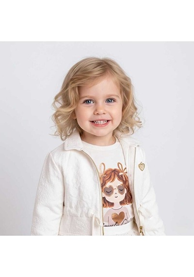 Ministok White Fashion Ceket Tütü Etek T-shirt 3'lü Kız Çocuk Takım Beyaz