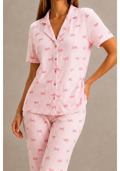 Norcia Sports Kadın Kısa Kol Rahat Kalıp Şık Pembe Pijama Takımı Çok Renkli - 929323054 Çok Renkli - 929323054 Çok Renkli