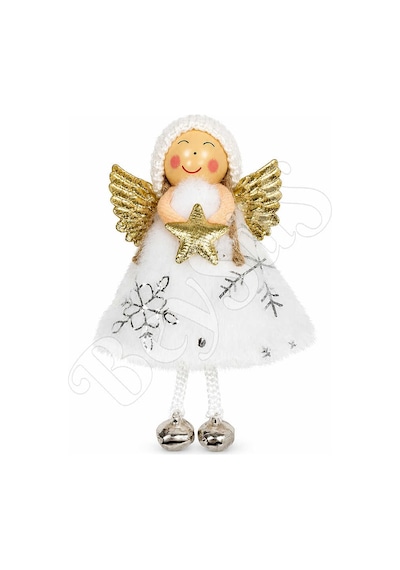 Yılbaşı Kar Meleği Gold Yıldız Desenli 13 Cm