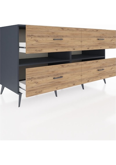 Kronos Konsol 2 Raflı 4 Çekmeceli 176x59x99 Antrasit-antrasit/çam Antrasıt/atlas Çam - Antrasıt Kronos Konsol 2 Raflı 4 Çekmeceli 176x59x99 Antrasit-antrasit/çam Antrasıt/atlas Çam - Antrasıt