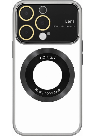 Apple Uyumlu iPhone 14 Pro Kılıf Kamera Korumalı Magsafe Colourl Gümüş