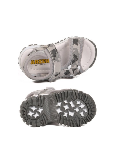 Arzen Gri-kamuflaj Polyester Karışımlı Çocuk Sandalet 25t104 B
