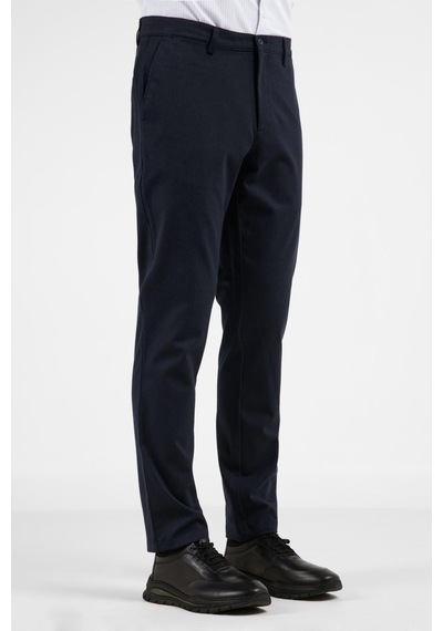 İmza Lacivert Yan Cep Düz Paça Pamuklu Comfort Fit Chino Casual Pantolon 1003255159 Lacivert