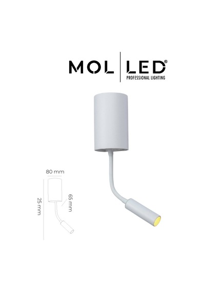 Molled Aura Serisi Beyaz Okuma Lambalı Dekoratif Gu10 Duylu Aplik - Mol8118