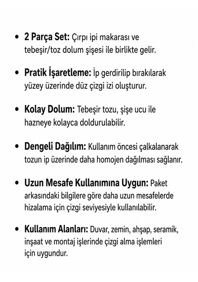 Toolux Çırpı İpi Seti 2 Parça - Tebeşirli İşaretleme İpi