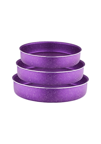 3lü Granit Yuvarlak Fırın Tepsisi Seti - Violet Diğer