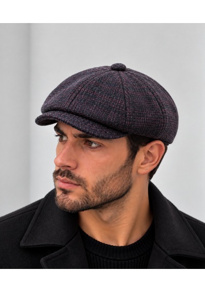 Aida Jewelss Modern Kasket Baretta Kışlık Şapka Peaky Blinders Şapka Bordo