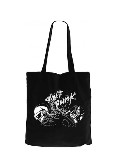 Daft Punk Ropes Siyah Kanvas Bez Çanta Siyah