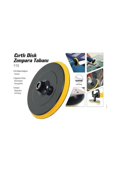 Cırt Zımpara Disk Taban Altlığı Deliksiz Kauçuk 115mm M14