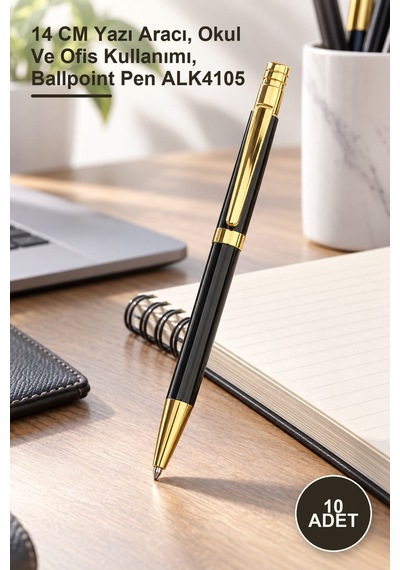 10 Adet Tükenmez Kalem 14 Cm Yazı Aracı, Okul Ve Ofis Kullanımı, Ballpoint Pen Alk4105 1